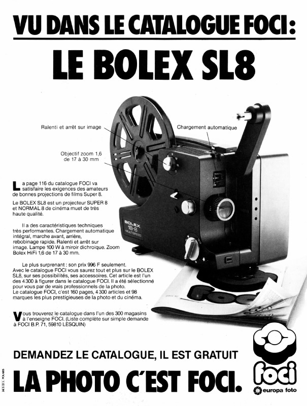 Dépliant 6 pages Bolex sound projecteur super 8 