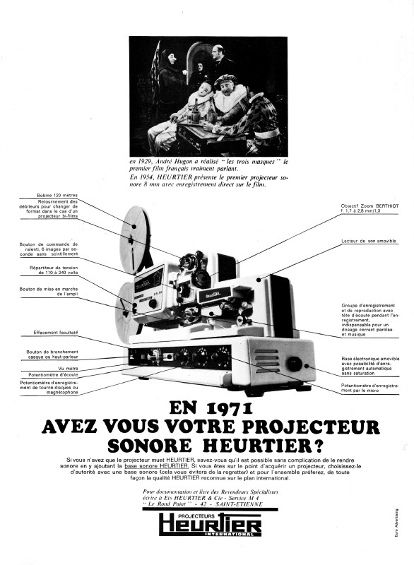Projecteur bi film super et 8mm HEURTIER P6 - Ressourcerie Histoires Sans  Fin