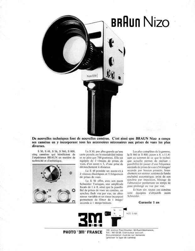Location caméra super 8 / old school - vintage camera / Braun nizo 801 - - Paris