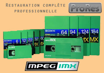 Numérisation de cassette mpeg imx en Prores